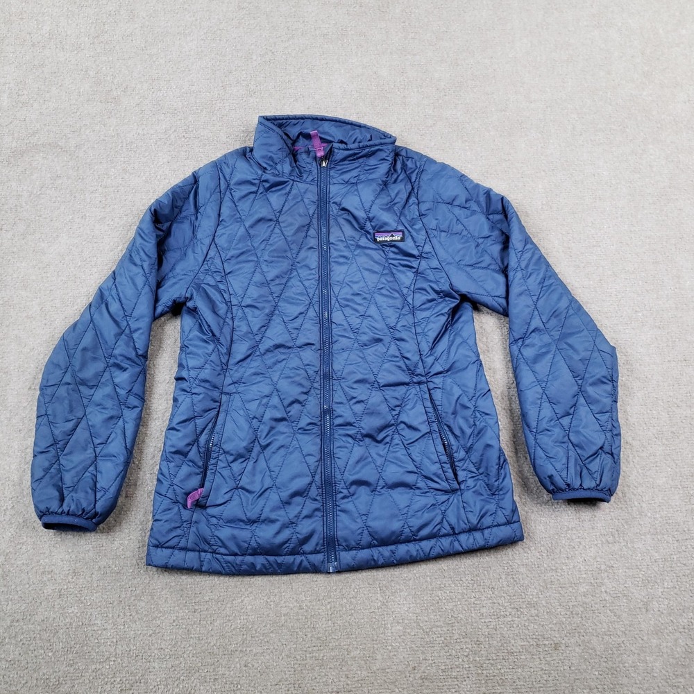 Patagonia Nano Puffer Jacket Kids Large Blue Quilted Insulated Zip Hiking 68006
